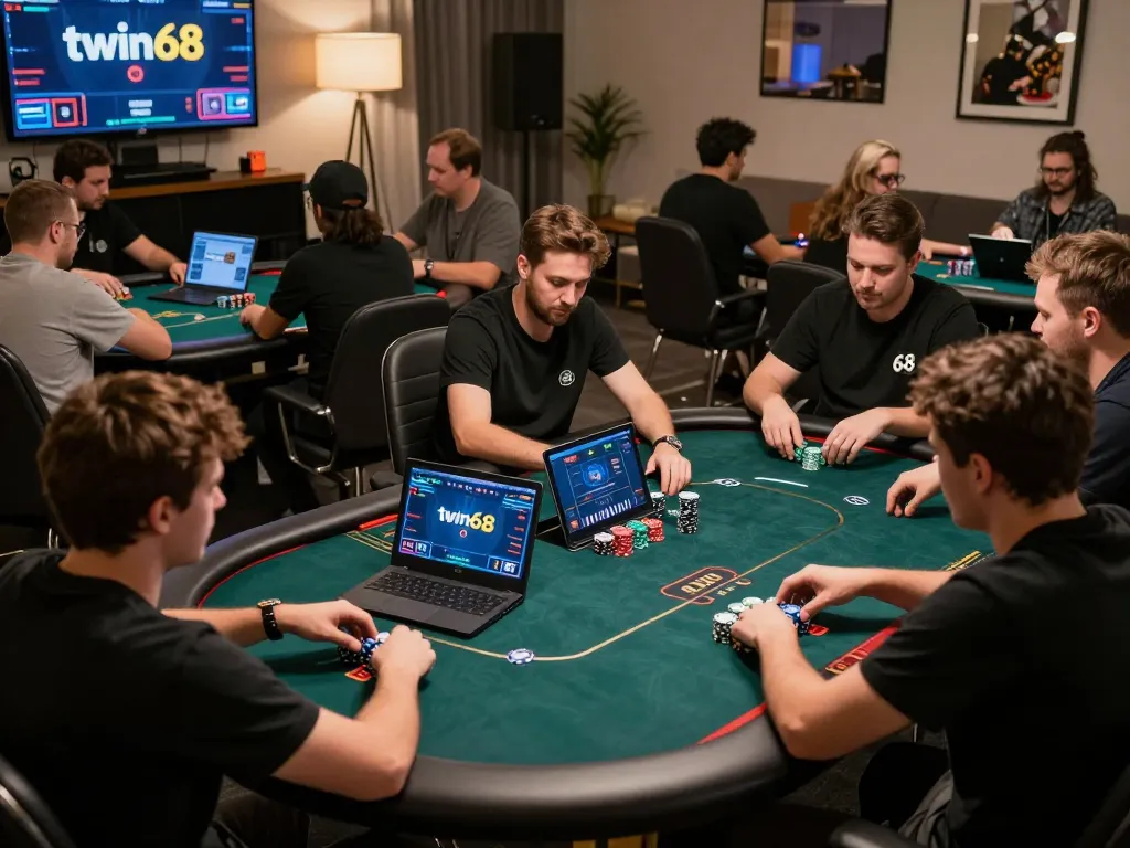 Twin68 online poker gameplay with players engaging in strategy and excitement.