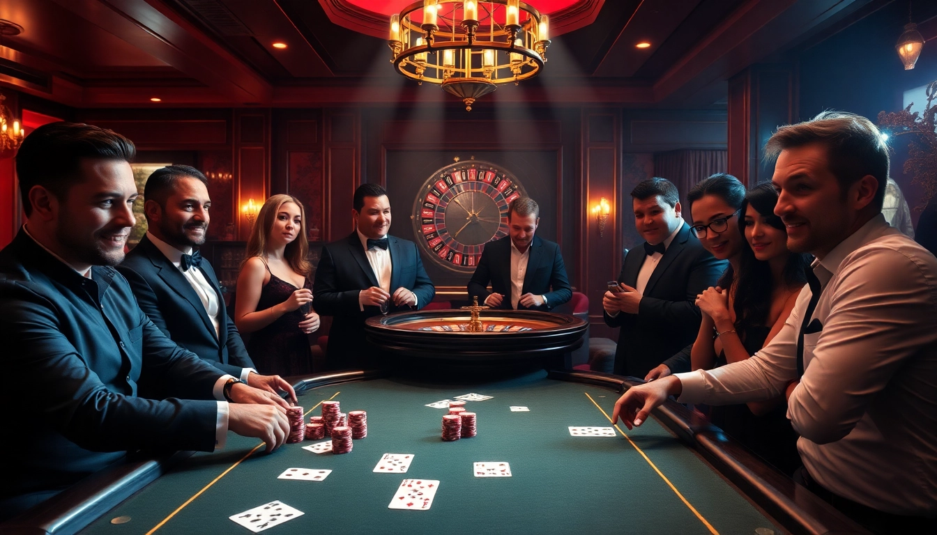 Players engage in high-stakes poker at https://vipwin.co.uk/, showcasing a luxurious casino ambiance.