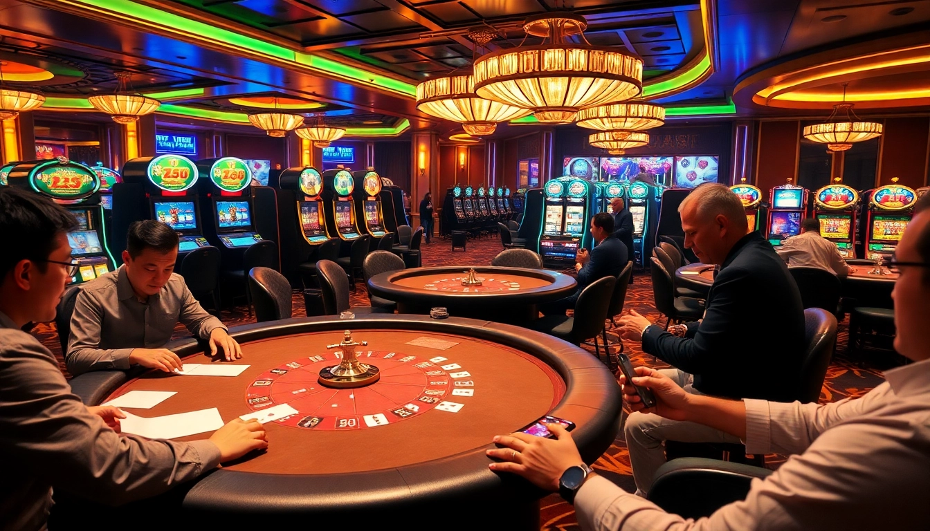 Engaged players enjoying high-stakes poker at PS99 casino with vibrant table action.