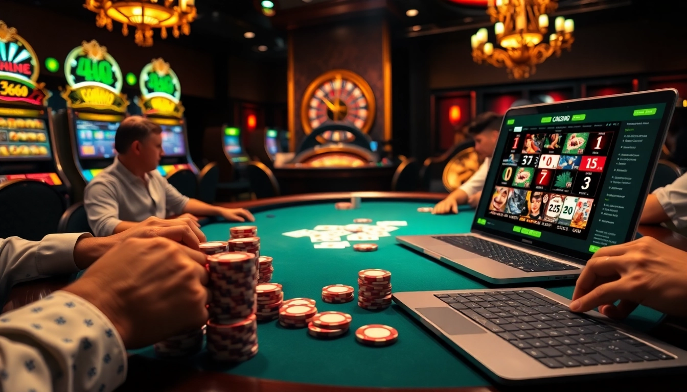 Playing at a vibrant poker table scene from https://eu9myhuat.com/ with chips and cards in focus.