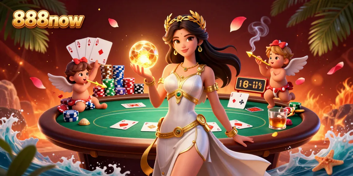 Experience gaming with 888now in a dynamic and vibrant casino scene filled with action.